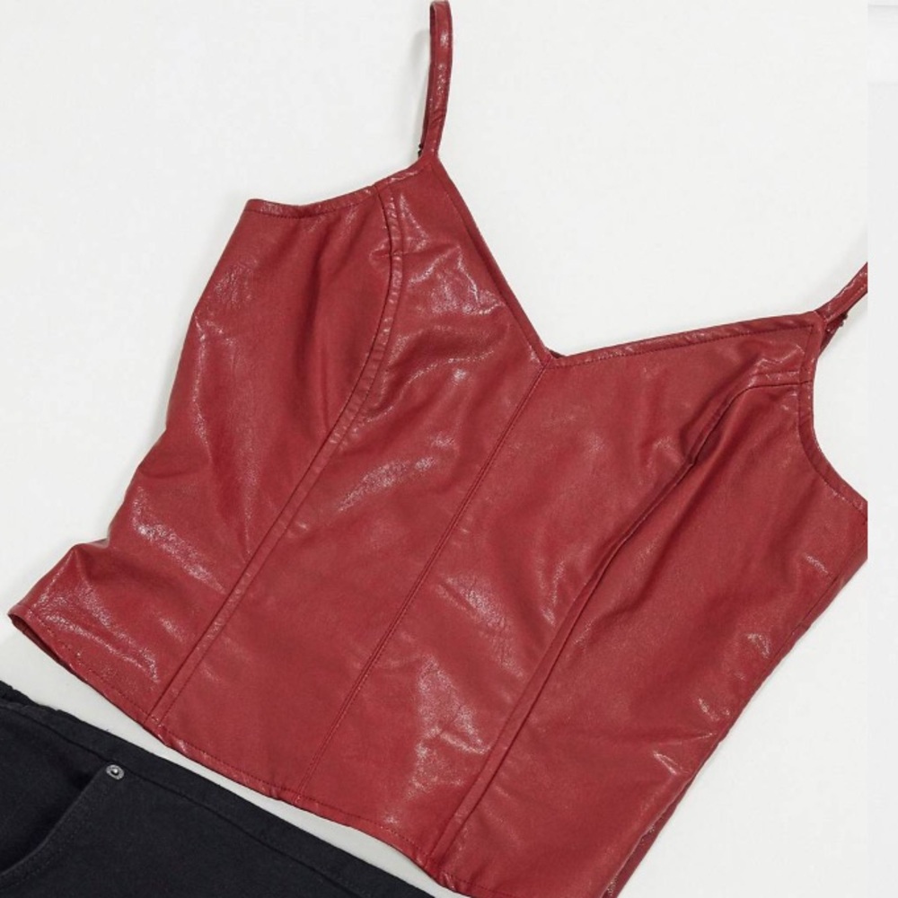 Missguided faux leather cami